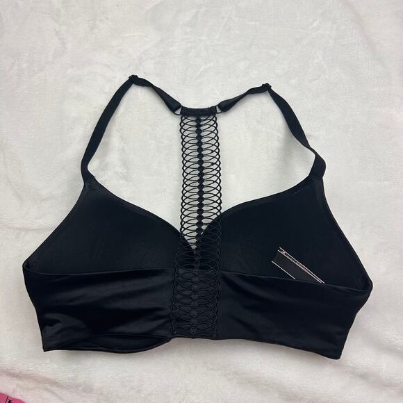 Victoria's Secret Very Sexy Front Clasp Racerback Black Plunge Bra 32 DD 32DD - Picture 3 of 6